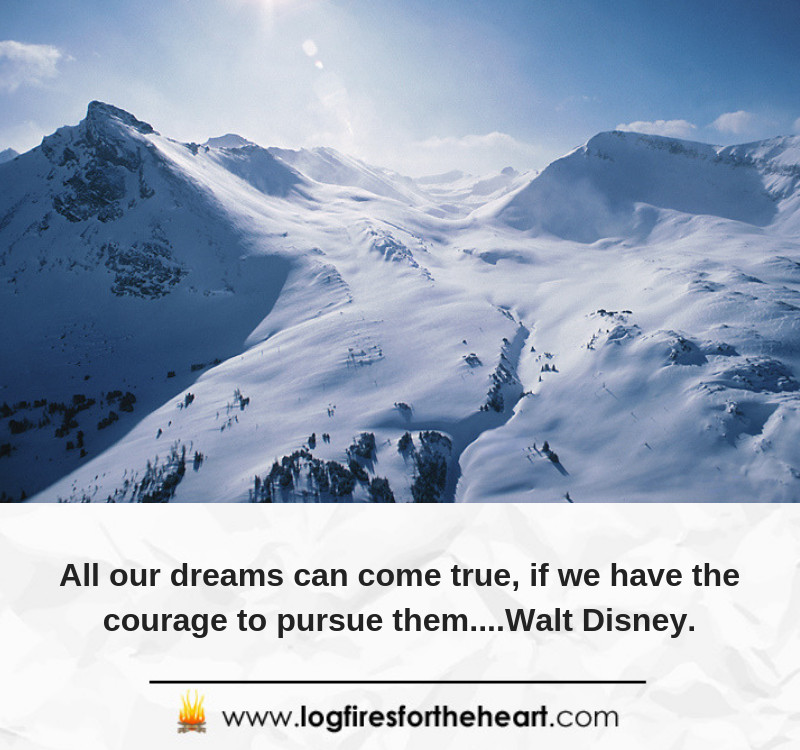 All our dreams can come true, if we have the courage to pursue them....Walt Disney.