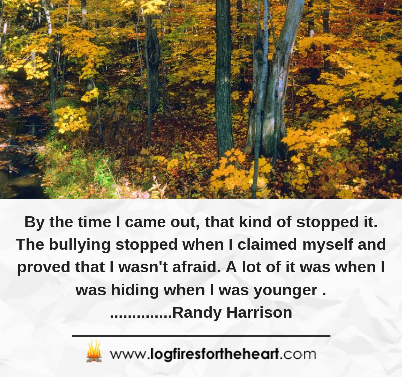 By the time I came out, that kind of stopped it. The bullying stopped when I claimed myself and proved that I wasn't afraid. A lot of it was when I was hiding when I was younger ...............Randy Harrison