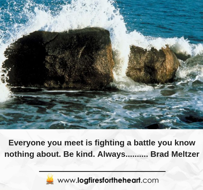 Everyone you meet is fighting a battle you know nothing about. Be kind. Always.......... Brad Meltzer