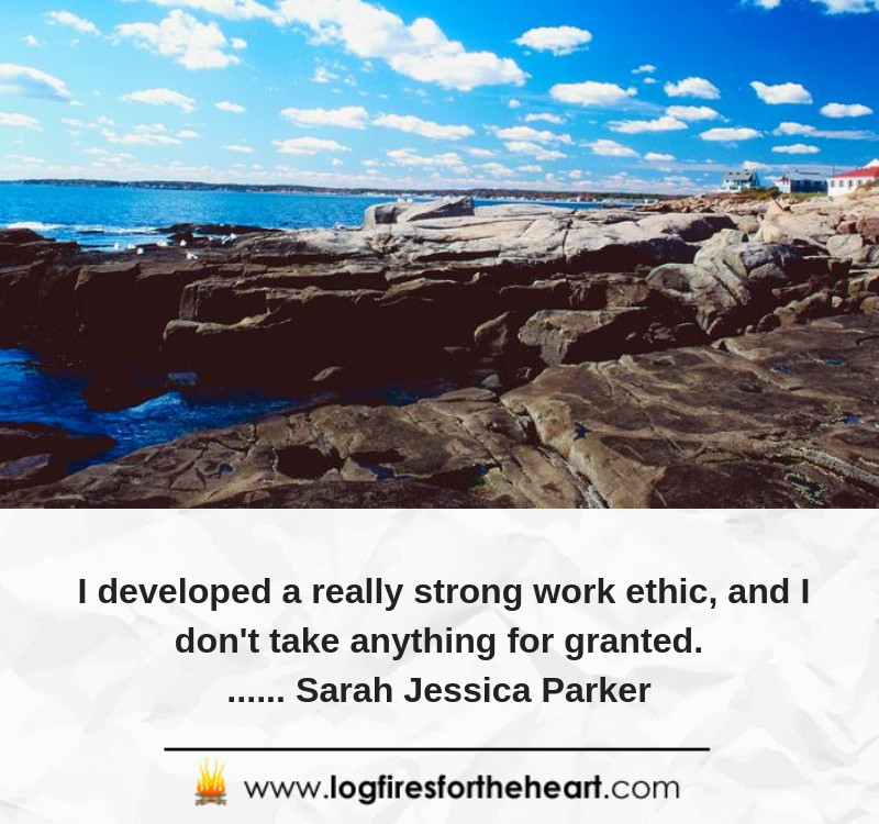 I developed a really strong work ethic, and I don't take anything for granted....... Sarah Jessica Parker