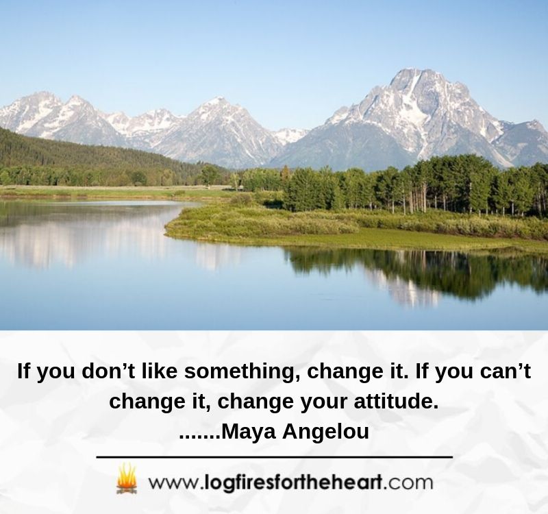 If you don’t like something, change it. If you can’t change it, change your attitude........Maya Angelou