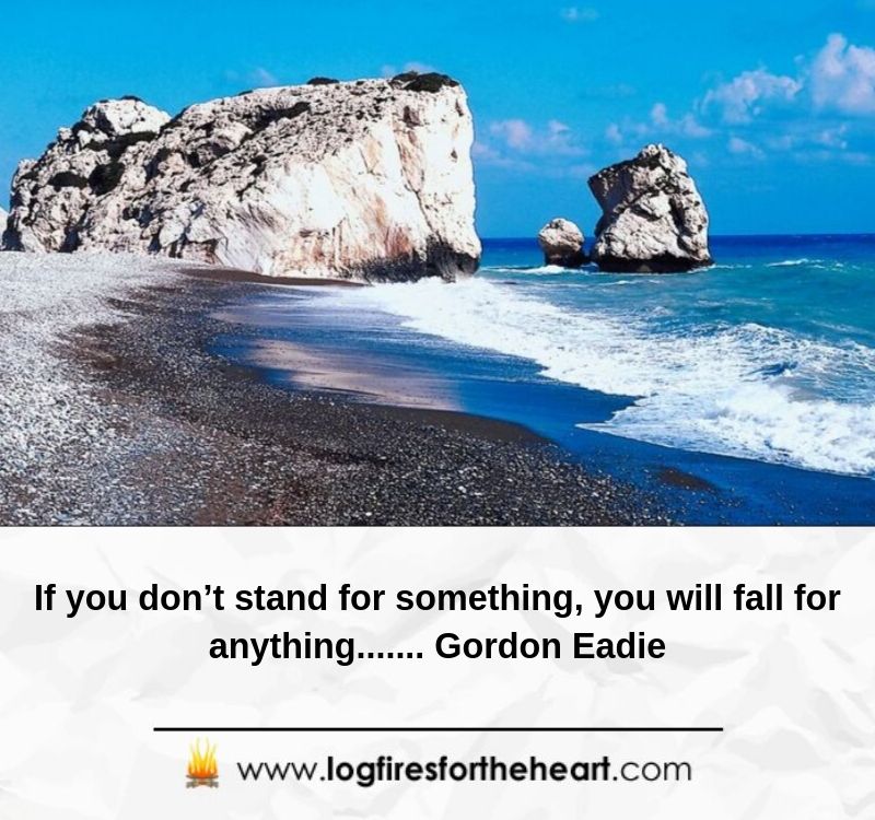 If you don’t stand for something, you will fall for anything....... Gordon Eadie