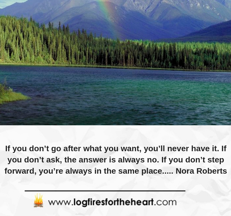 If you don’t go after what you want, you’ll never have it. If you don’t ask, the answer is always no. If you don’t step forward, you’re always in the same place..... Nora Roberts