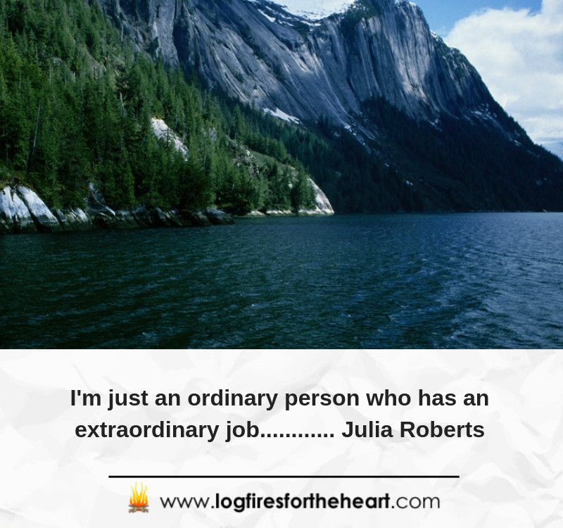 I'm just an ordinary person who has an extraordinary job............ Julia Roberts