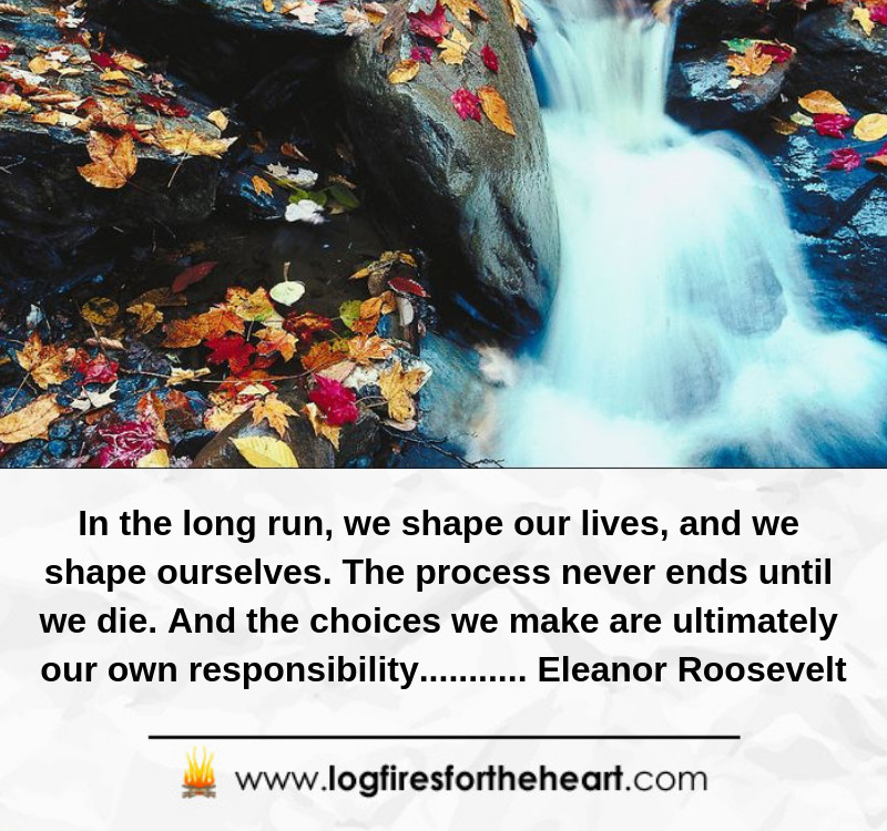 In the long run, we shape our lives, and we shape ourselves. .......... Eleanor Roosevelt