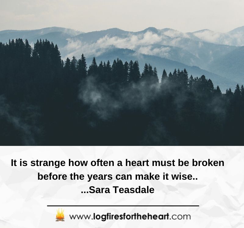 Inspirational quotes for broken hearts - It is strange how often a heart must be broken before the years can make it wise....Sara Teasdale