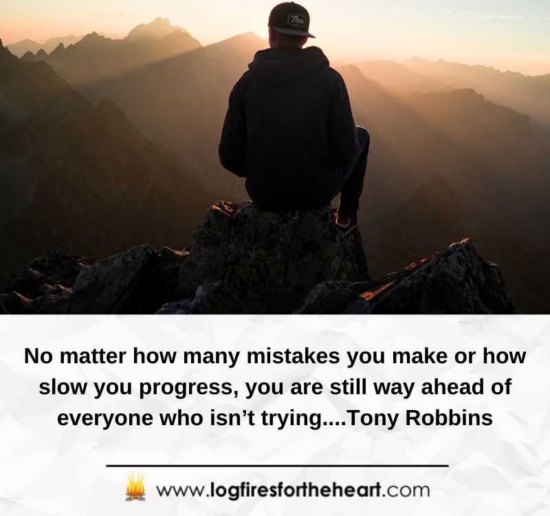 Tony Robbins Inspirational Quote- No matter how many mistakes you make or how slow you progress, you are still way ahead of everyone who isn’t trying........Tony Robbins