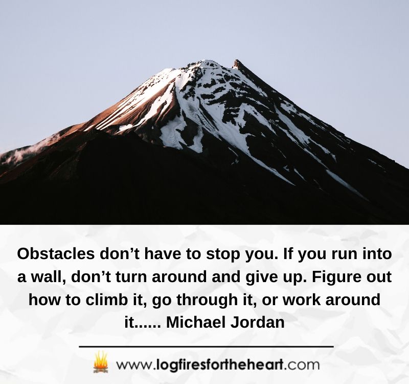 Obstacles don’t have to stop you. If you run into a wall, don’t turn around and give up. Figure out how to climb it, go through it, or work around it...... Michael Jordan