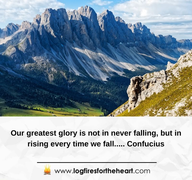 Our greatest glory is not in never falling, but in rising every time we fall..... Confucius