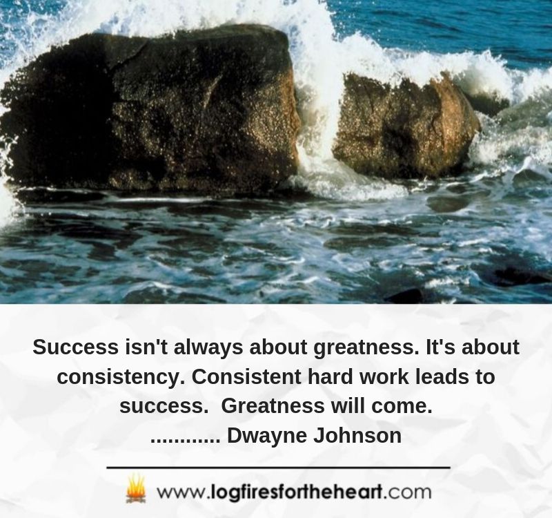 Success isn't always about greatness. It's about consistency. Consistent hard work leads to success. Greatness will come............. Dwayne Johnson