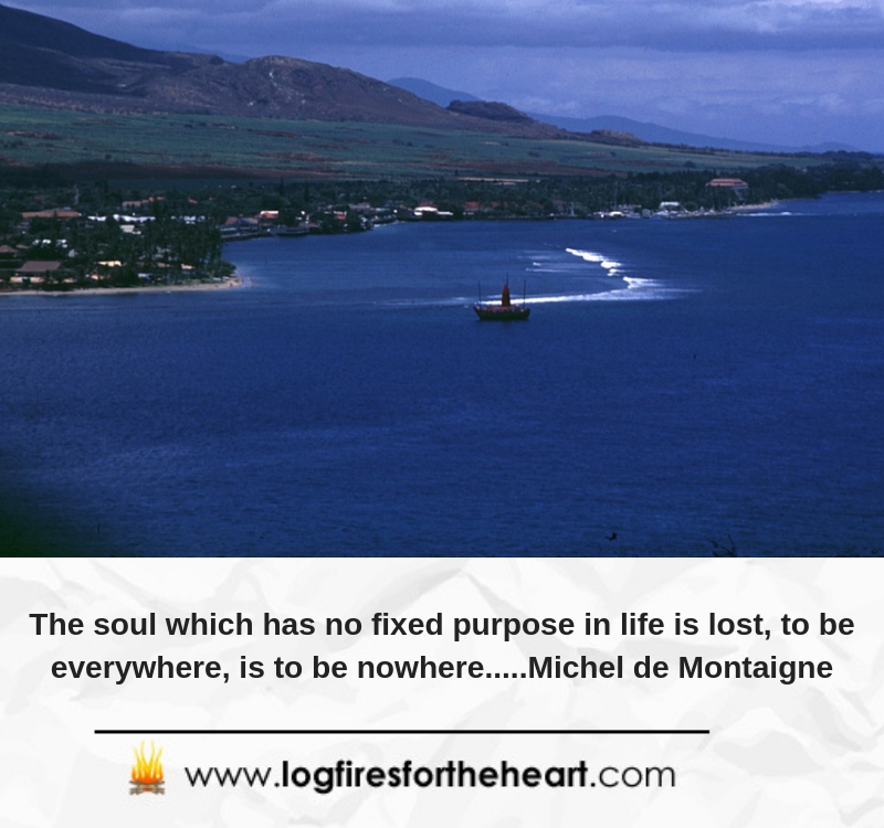 The soul which has no fixed purpose in life is lost, to be everywhere, is to be nowhere.....Michel de Montaigne