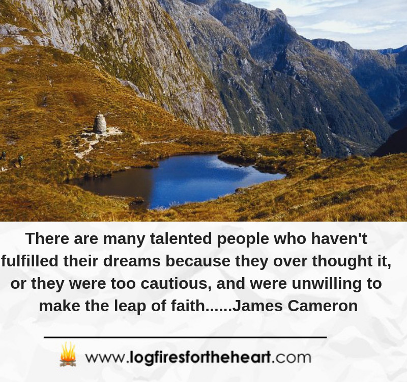 There are many talented people who haven't fulfilled their dreams because they over thought it, or they were too cautious, and were unwilling to make the leap of faith......James Cameron