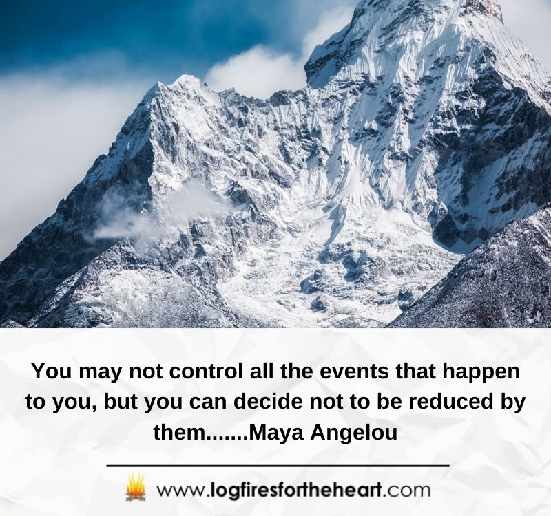 You may not control all the events that happen to you, but you can decide not to be reduced by them.......Maya Angelou