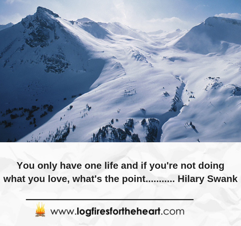 You only have one life and if you're not doing what you love, what's the point........... Hilary Swank